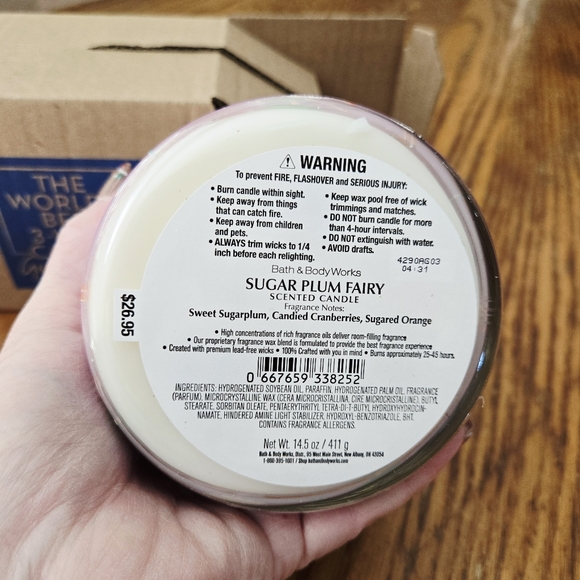 🛍BOGO 50% OFF🧚‍♀️🕯NWT‼️ Bath & Body Works "Sugar Plum Fairy" 3-wick Candle - Picture 5 of 10